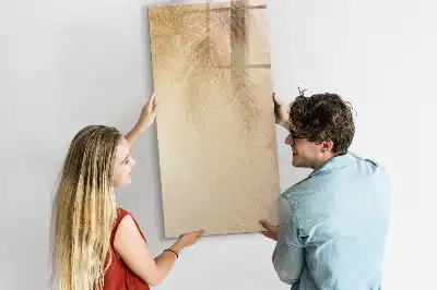 Magnetic writing board with palm leaf shadow pattern