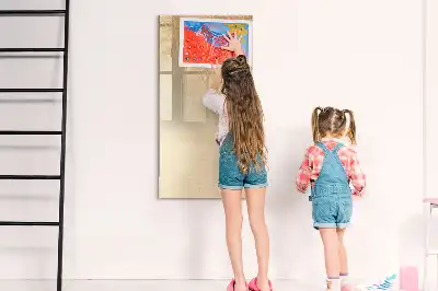 Magnetic writing board with palm leaf shadow pattern