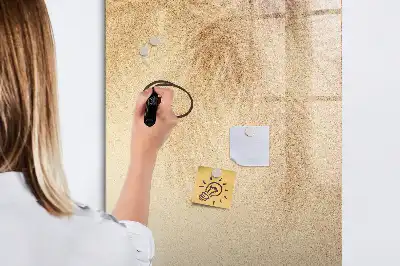 Magnetic writing board with palm leaf shadow pattern