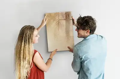 Magnetic writing board with palm leaf shadow pattern