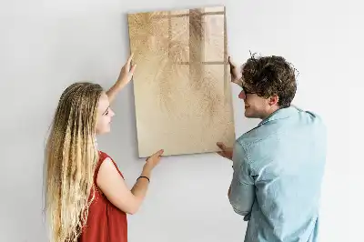 Magnetic writing board with palm leaf shadow pattern