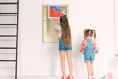 Magnetic writing board with palm leaf shadow pattern