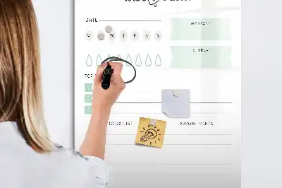 Magnetic dry erase board daily planner layout