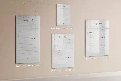 Magnetic dry erase board daily planner layout
