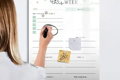 Magnetic writing board weekly planner