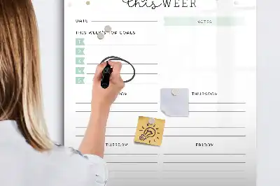 Magnetic writing board weekly planner