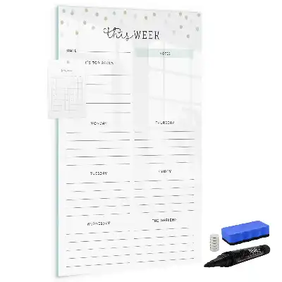 Magnetic writing board weekly planner
