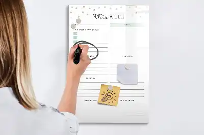 Magnetic writing board weekly planner