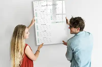 Magnetic meal planner whiteboard with magnetic erase surface