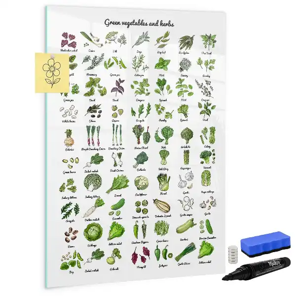 Magnetic writing board green vegetable design