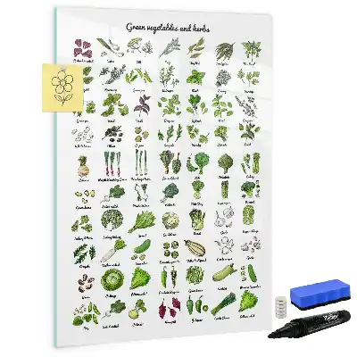 Magnetic writing board green vegetable design