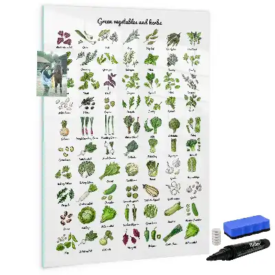 Magnetic writing board green vegetable design