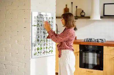 Magnetic writing board green vegetable design