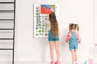 Magnetic writing board green vegetable design
