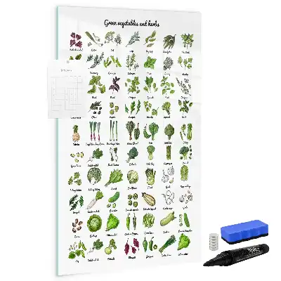 Magnetic writing board green vegetable design