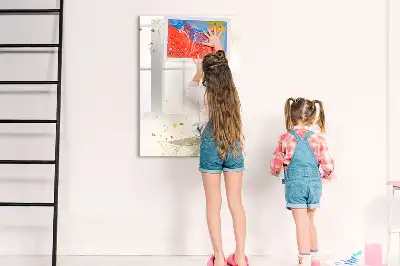Magnetic dry erase board with gold vegetable abstract art