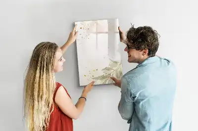 Magnetic dry erase board with gold vegetable abstract art