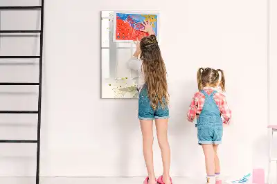 Magnetic dry erase board with gold vegetable abstract art