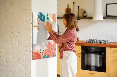 Magnetic dry erase board with summer flower print