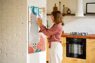 Magnetic dry erase board with summer flower print