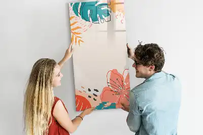 Magnetic dry erase board with summer flower print