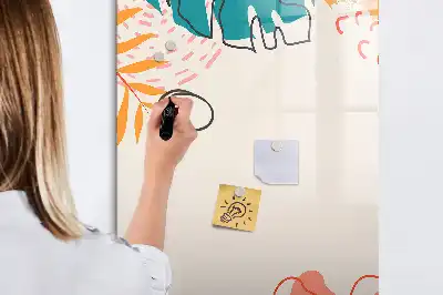 Magnetic dry erase board with summer flower print