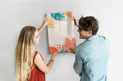 Magnetic dry erase board with summer flower print