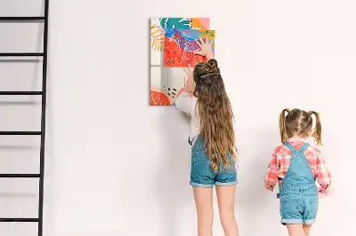 Magnetic dry erase board with summer flower print