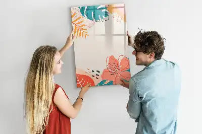 Magnetic dry erase board with summer flower print