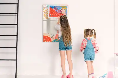 Magnetic dry erase board with summer flower print