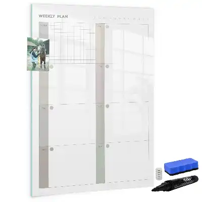 Weekly planner magnetic erase board