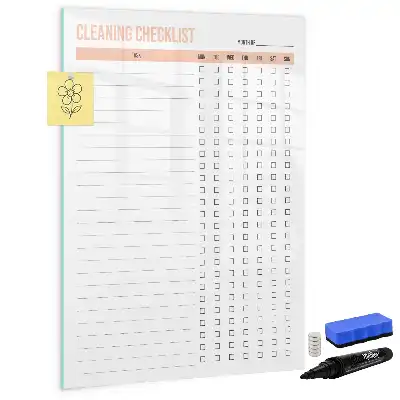 Magnetic writing board for cleaning lists
