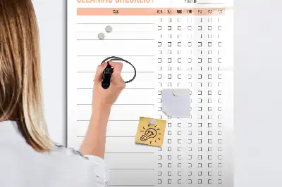 Magnetic writing board for cleaning lists