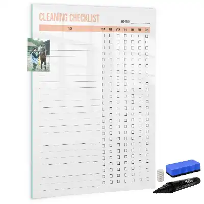 Magnetic writing board for cleaning lists