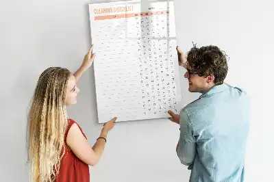 Magnetic writing board for cleaning lists