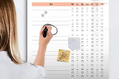 Magnetic writing board for cleaning lists