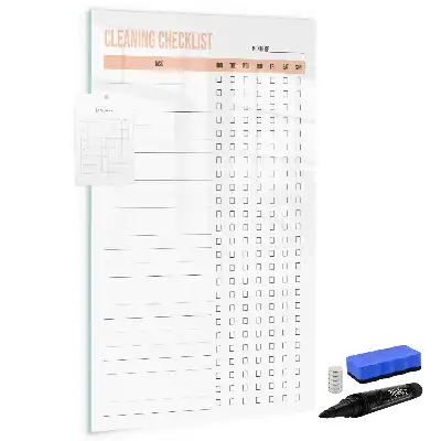 Magnetic writing board for cleaning lists