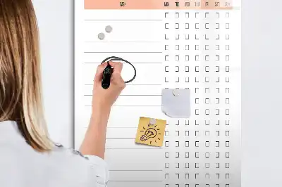 Magnetic writing board for cleaning lists