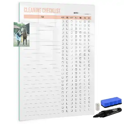 Magnetic writing board for cleaning lists