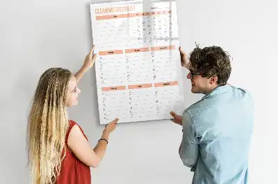 Magnetic dry erase board cleaning list