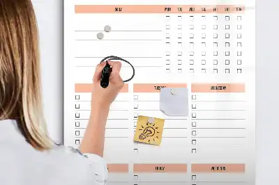 Magnetic dry erase board cleaning list