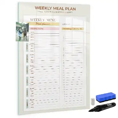 Magnetic writing board weekly meal planner