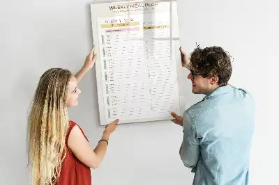 Magnetic writing board weekly meal planner