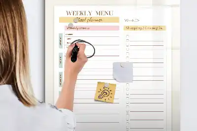 Magnetic writing board weekly meal planner
