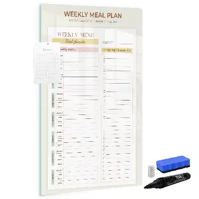 Magnetic writing board weekly meal planner