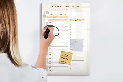 Magnetic writing board weekly meal planner