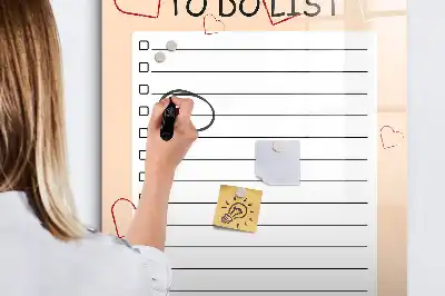Magnetic writing board for to-do lists