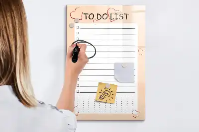 Magnetic writing board for to-do lists