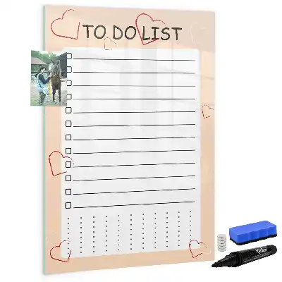 Magnetic writing board for to-do lists