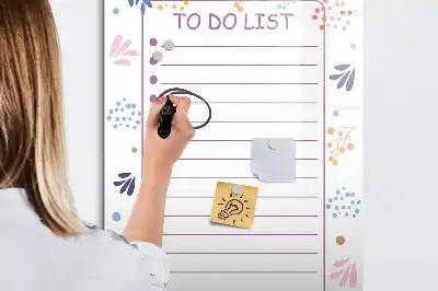Magnetic dry erase board to-do list